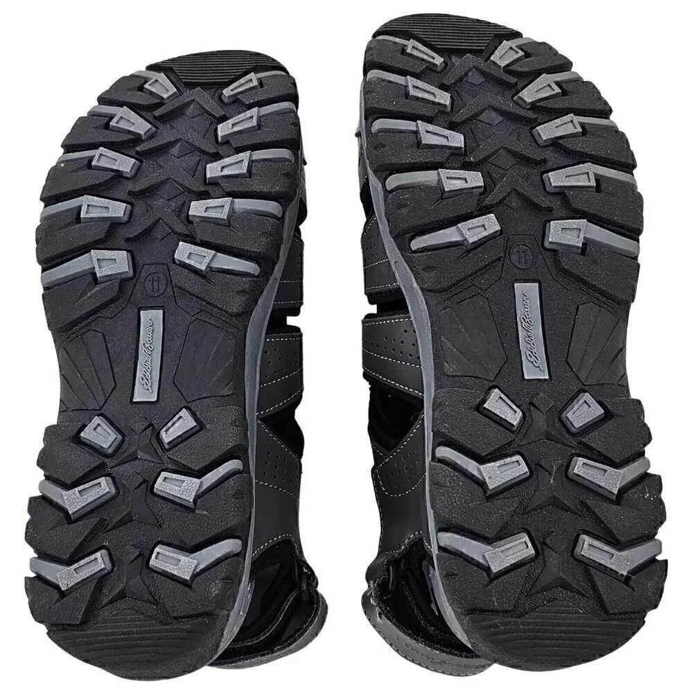 EDDIE BAUER Stewart Bump Toe Gray Leather Bump Toe Fishermans Sandal 11M